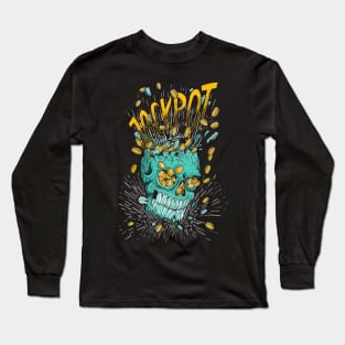 Skull jackpot Gold T-shirt Long Sleeve T-Shirt